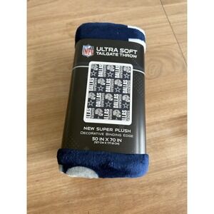 Dallas Cowboys NFL Ultra Soft Plush Throw Blanket 50x70 Blue White NWT